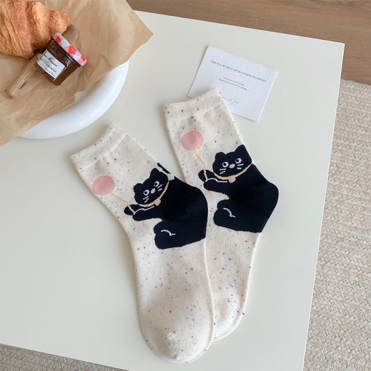 Sweet Animal Graphic Crew Socks
