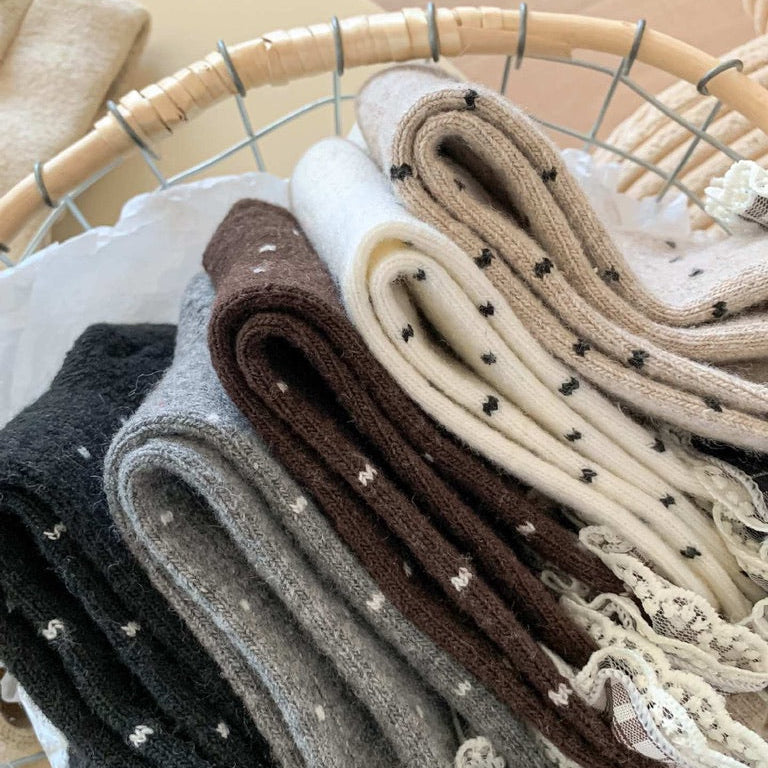 Cozy Dotted Lace Ruffle Socks