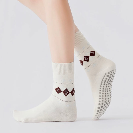 Fair Isle Pattern Non-Slip Sports Socks