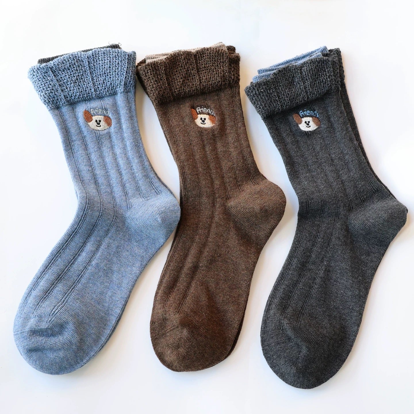 Double-Layer Frill Edge Crew Socks