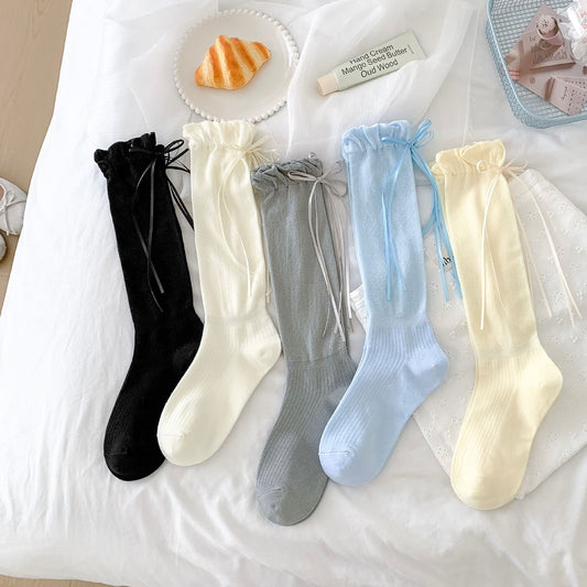 Summer Mesh Socks With Bow Detail