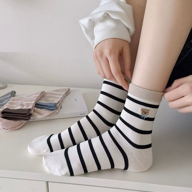 Daily Wear Striped Crew Socks