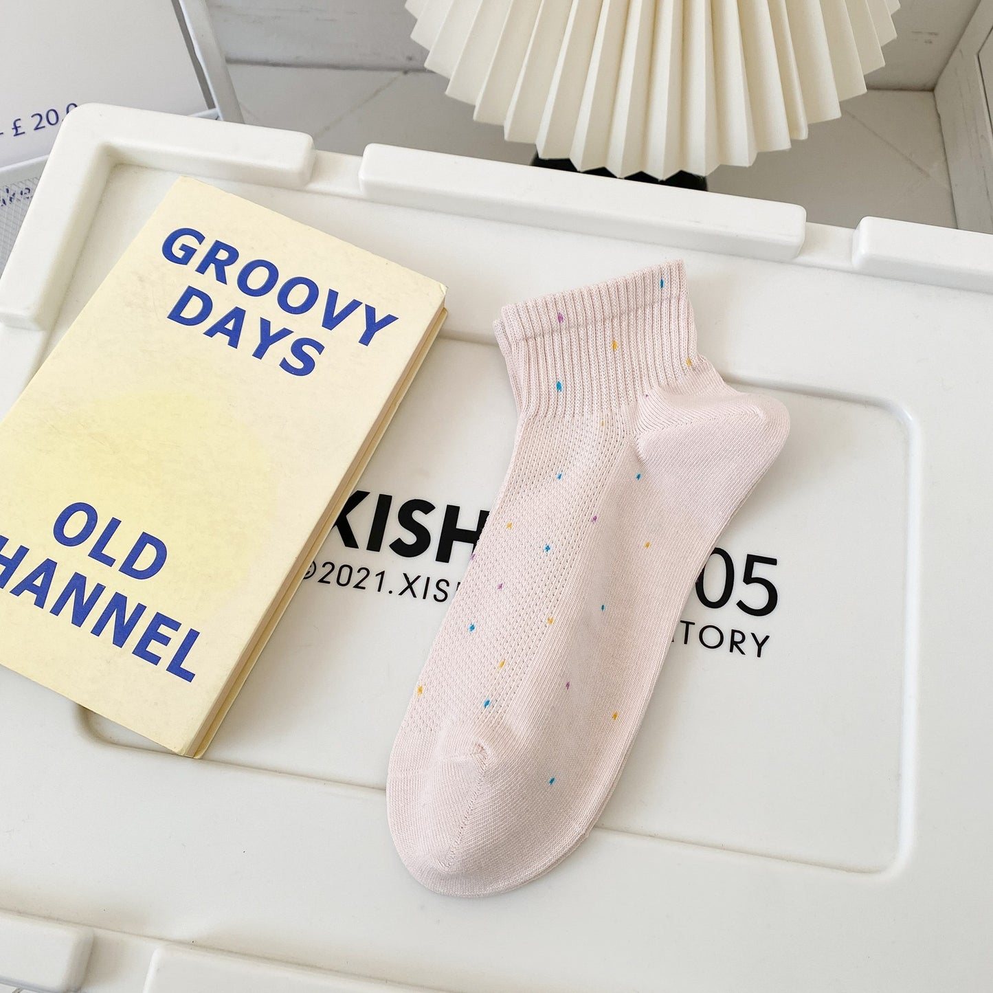 Colorful Speckled Mesh Ankle Socks