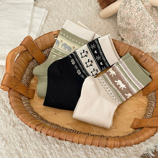 Nordic Polar Animal Crew Socks