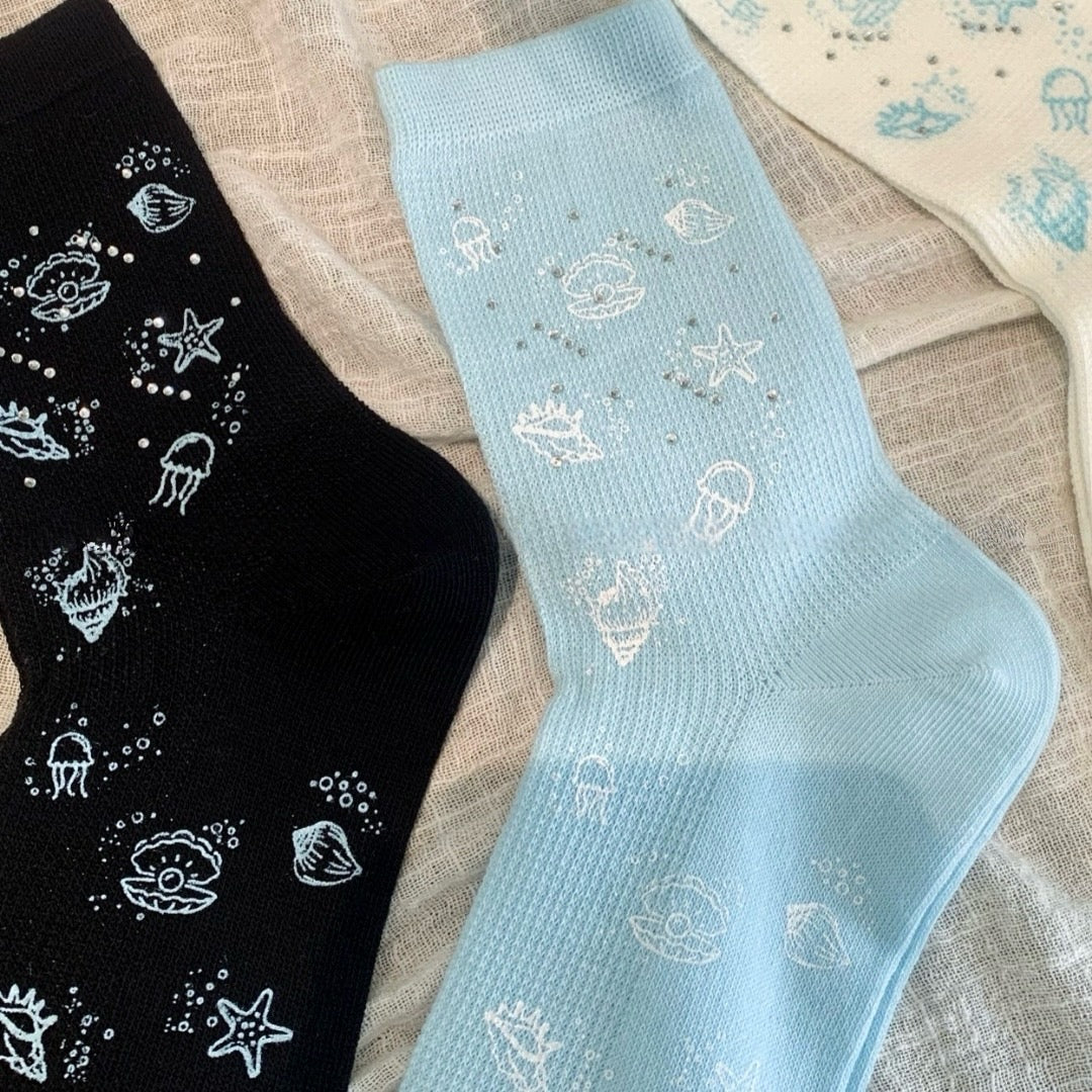 Ocean Breeze Summer Crew Socks