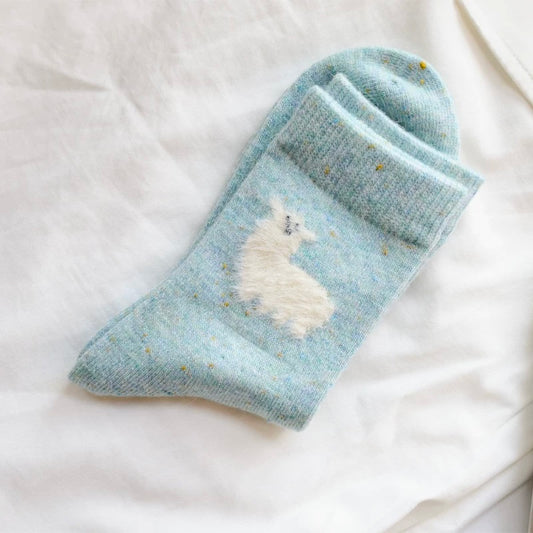 Fluffy Animal Wool Blend Socks