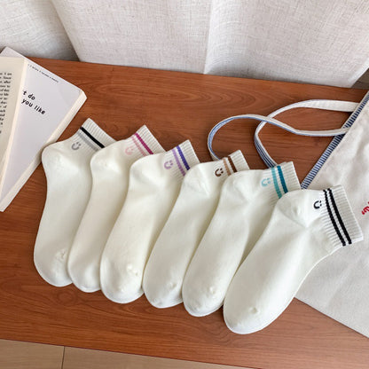 Colorful Stripe&Smile Ankle Socks