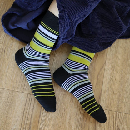 Vibrant Striped Crew Socks
