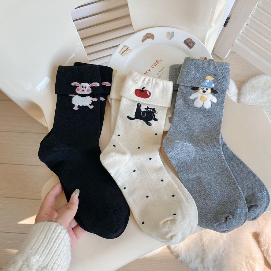 Sweet Double-Layer Ruffled Crew Socks