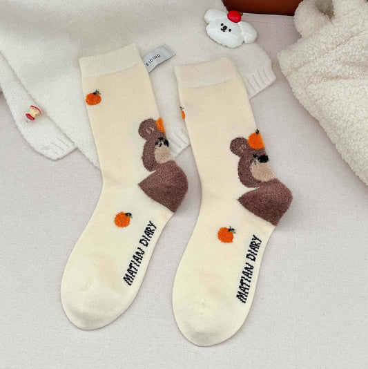 Fuzzy 3D Animal Crew Socks