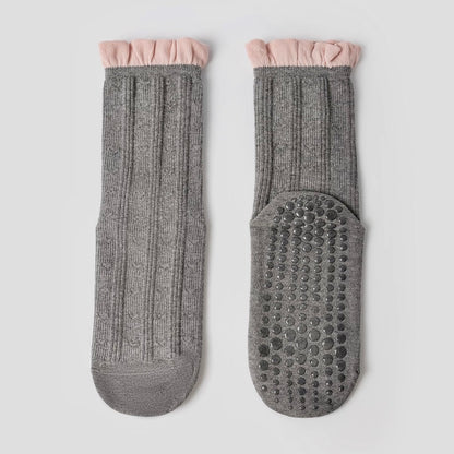 Yoga Non-Slip Ribbed Ruffle Socks