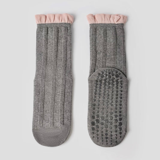 Yoga Non-Slip Ribbed Ruffle Socks