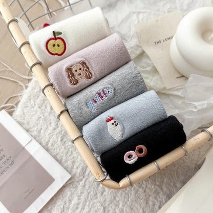 Mini Daily Icon Embroidered Crew Socks