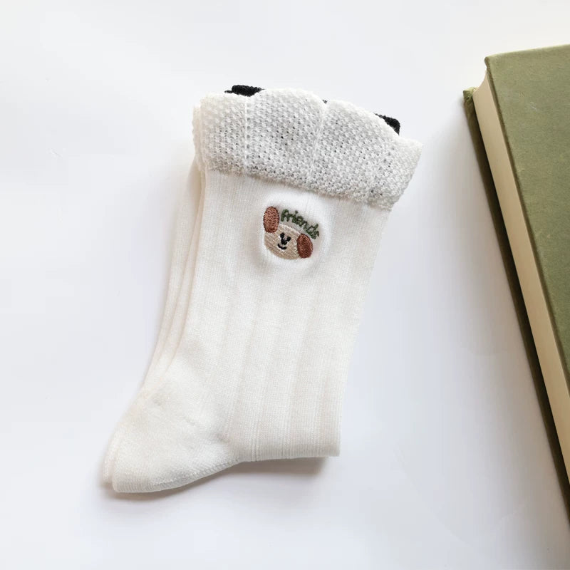 Double-Layer Frill Edge Crew Socks