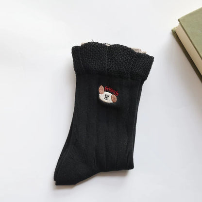 Double-Layer Frill Edge Crew Socks