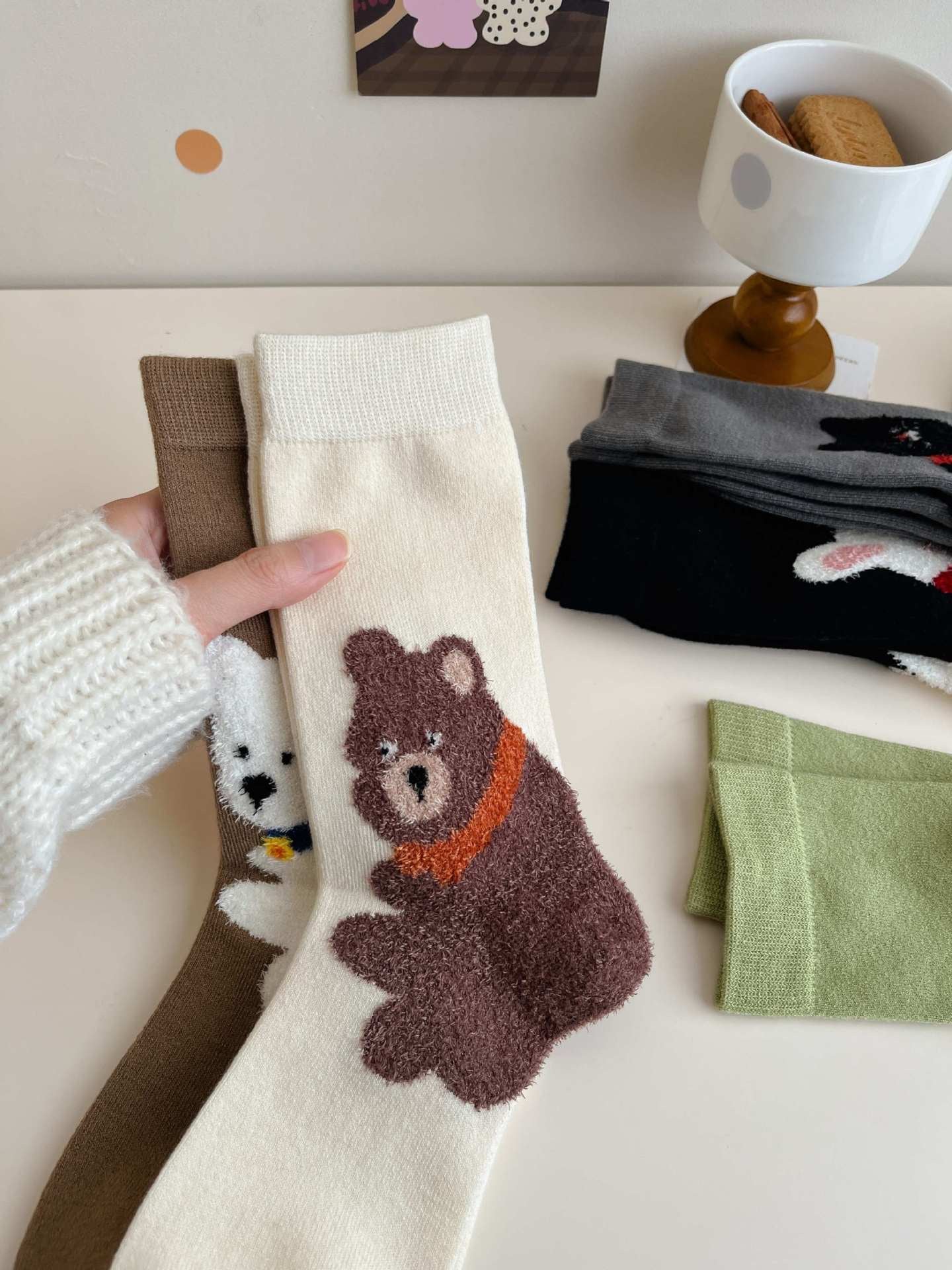 Plush 3D Panda Bear Crew Socks