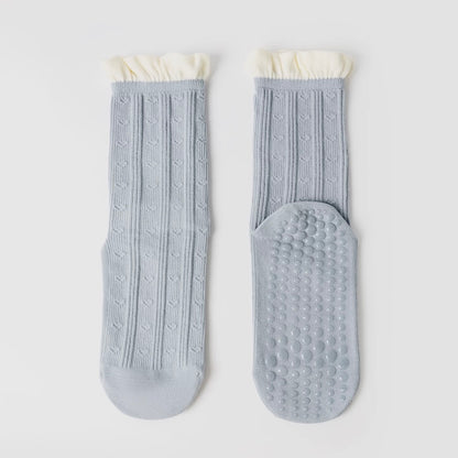 Yoga Non-Slip Ribbed Ruffle Socks
