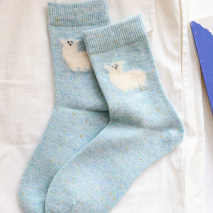 Fluffy Animal Wool Blend Socks