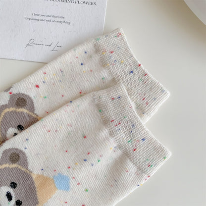 Sweet Animal Graphic Crew Socks