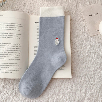 Mini Daily Icon Embroidered Crew Socks