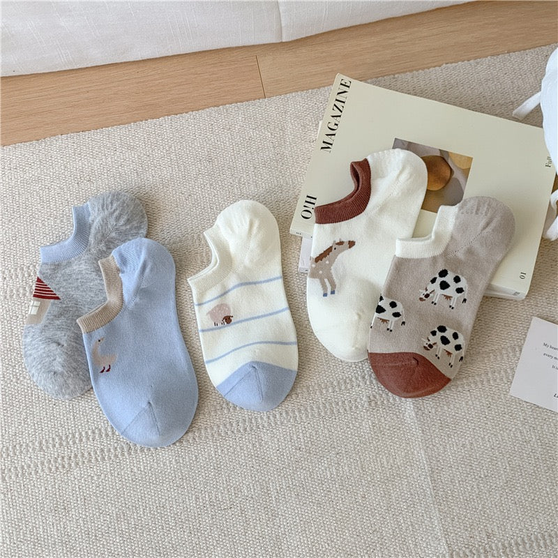 Farm Animal Series Ankle Socks