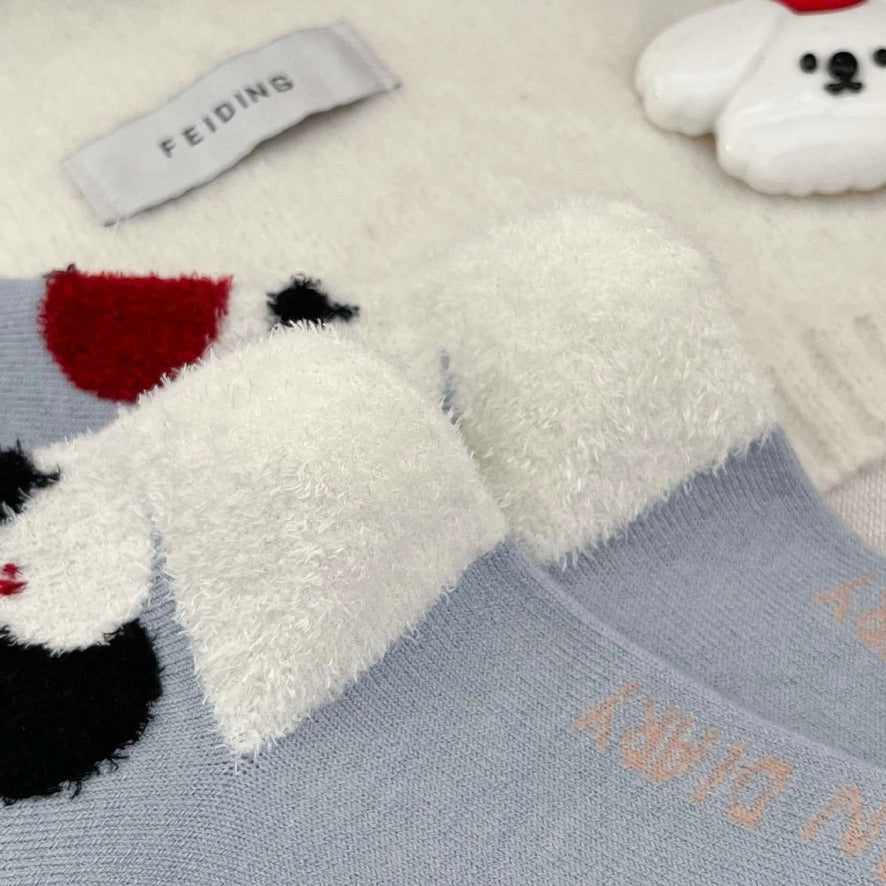 Fuzzy 3D Animal Crew Socks