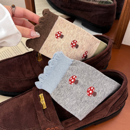 Fairy-Forest: Mushroom Knit Ruffle Socks