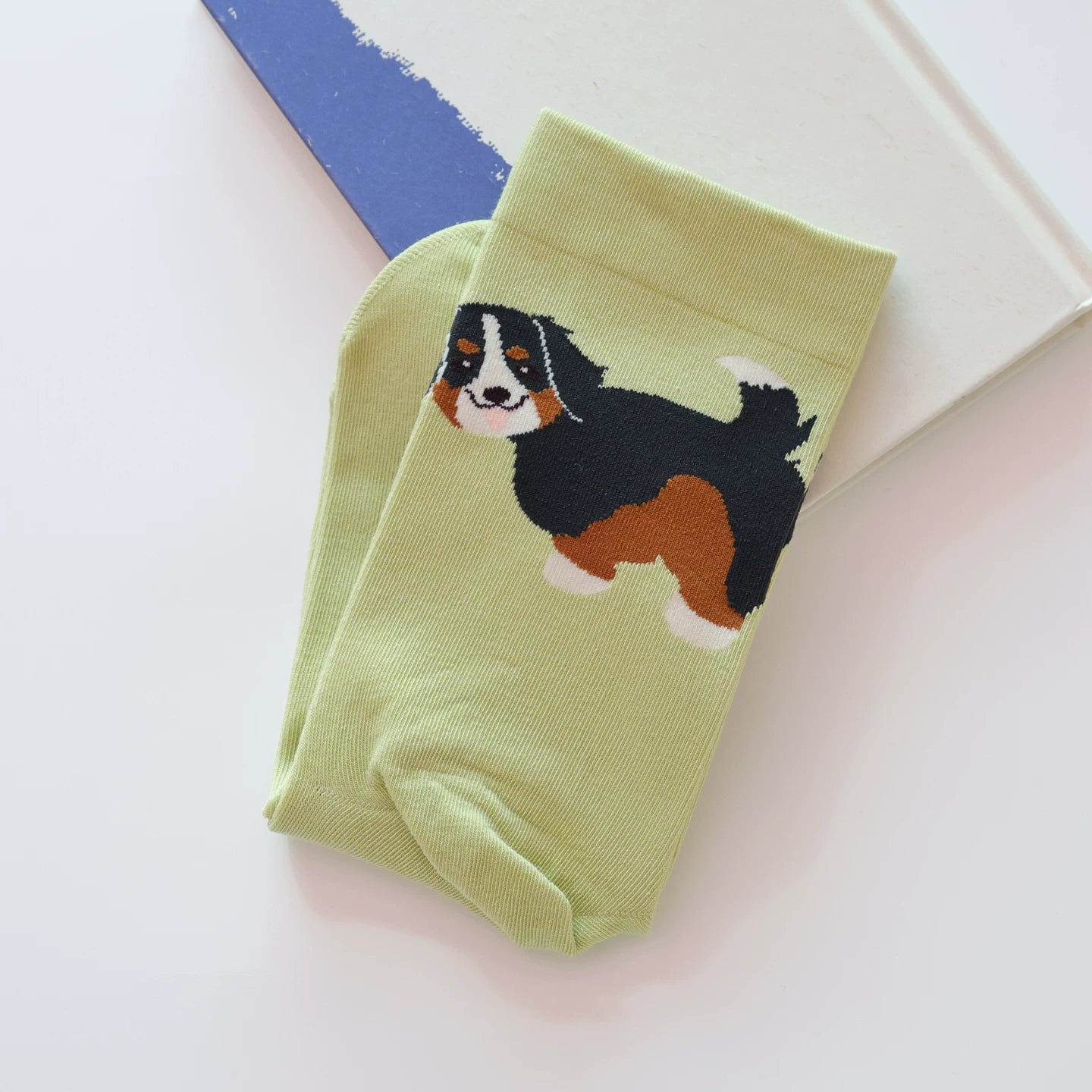 Playful Cartoon Animal Print Cotton Socks