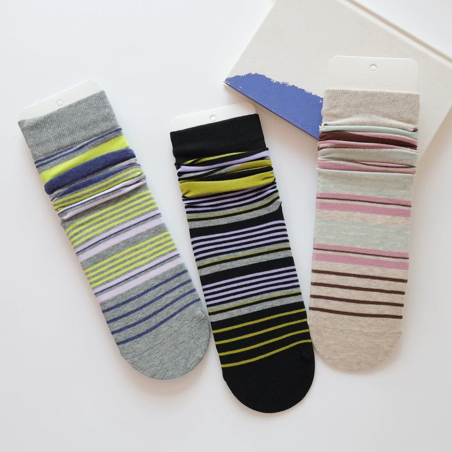Vibrant Striped Crew Socks