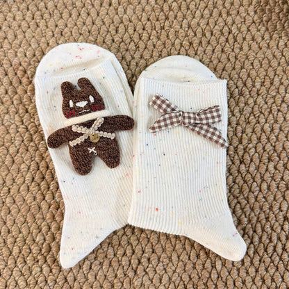 3D Bunny Cotton Crew Socks