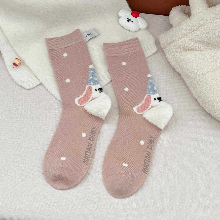 Fuzzy 3D Animal Crew Socks