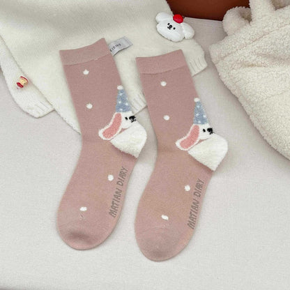 Fuzzy 3D Animal Crew Socks