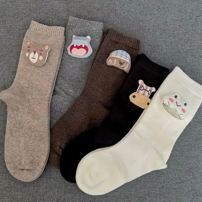 3D Plush Animal Warm Crew Socks
