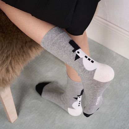Fluffy Snowman Hat Crew Socks