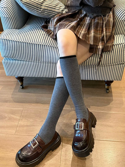 Minimalist Wool Knee High Socks