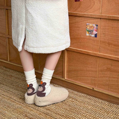 Fuzzy 3D Animal Crew Socks