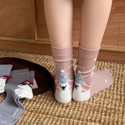 Fuzzy 3D Animal Crew Socks