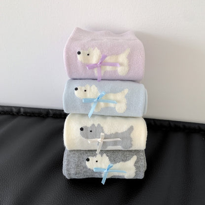 Vibrant Color Puppy Crew Socks