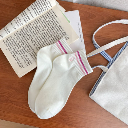 Colorful Stripe&Smile Ankle Socks