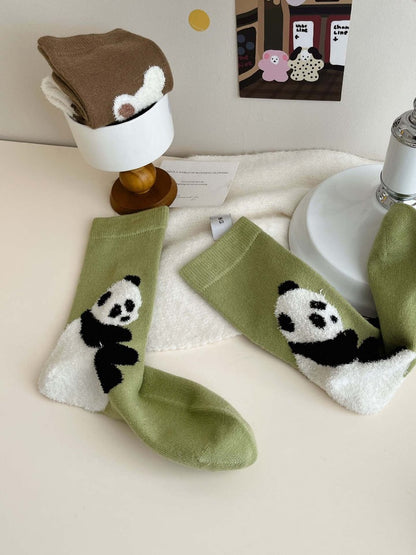 Plush 3D Panda Bear Crew Socks
