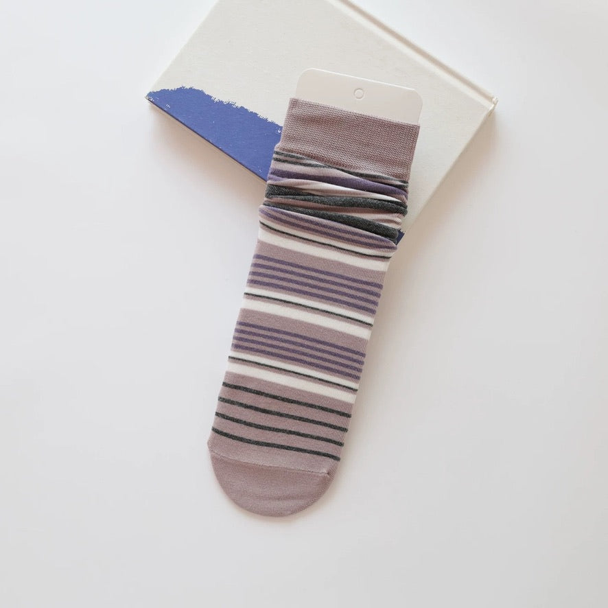 Vibrant Striped Crew Socks