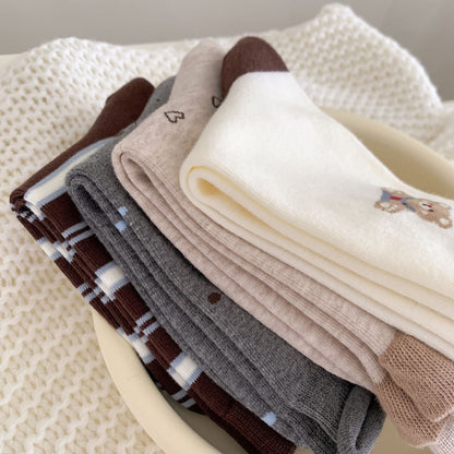 Coffee Bear Series Knit Crew Socks