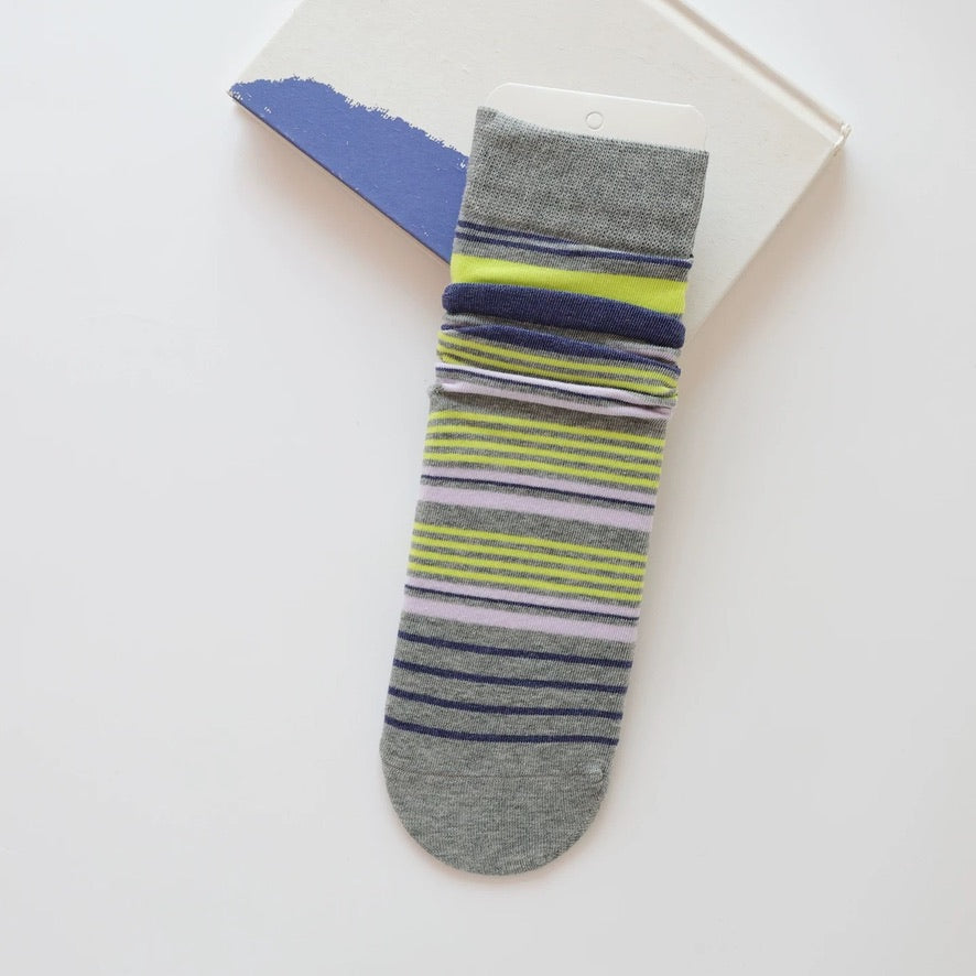 Vibrant Striped Crew Socks