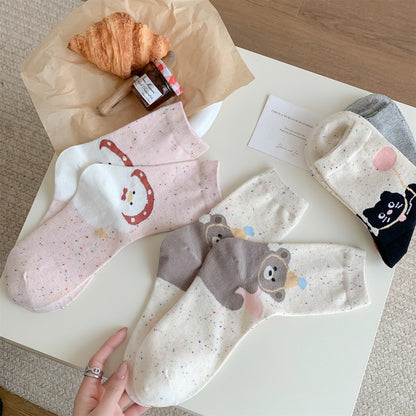 Sweet Animal Graphic Crew Socks