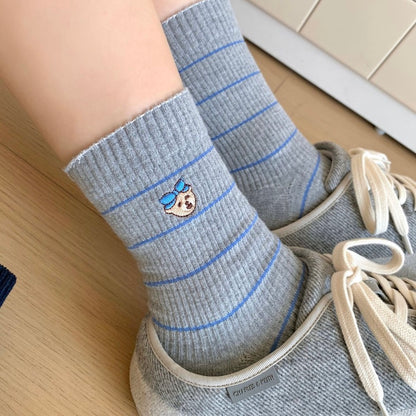Bear&Bow Striped Crew Socks