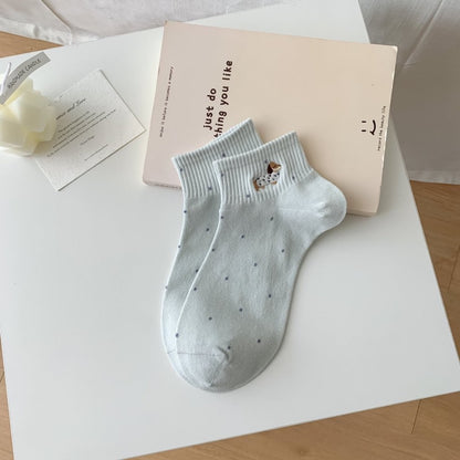 Dachshund&Polka Dot Ankle Socks
