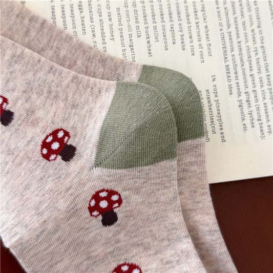 Fairy-Forest: Mushroom Knit Ruffle Socks
