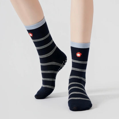Kitty Knit Striped Non-Slip Socks