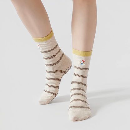 Kitty Knit Striped Non-Slip Socks