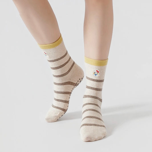 Kitty Knit Striped Non-Slip Socks